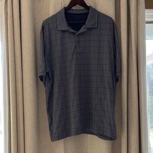 George Men's Charcoal Grid Polo Shirt